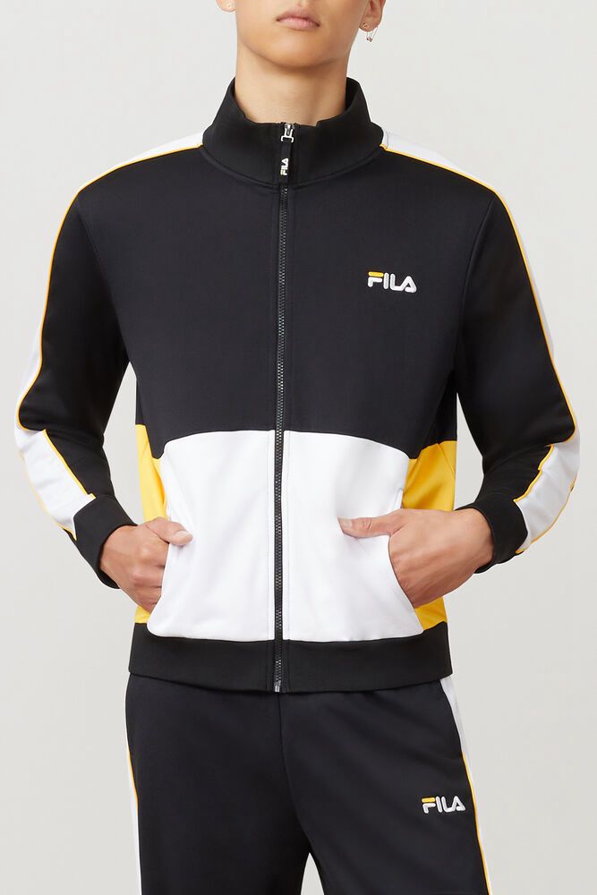 Fila Jacket Mens Black/White Michele - Ireland 56083-YMWE